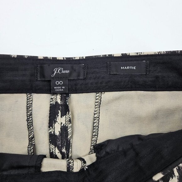 J.Crew Martie Slim Crop Pants In Leopard Stretch Cotton Women's 00 Preppy Career - Picture 5 of 11